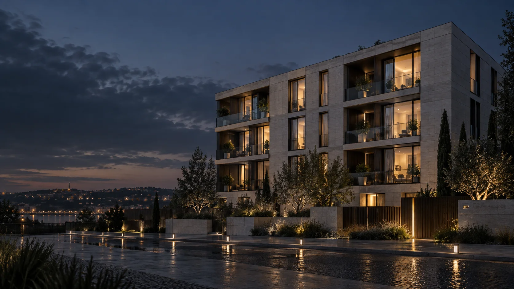 Empreendimento residencial — imagem conceptual criada com IA